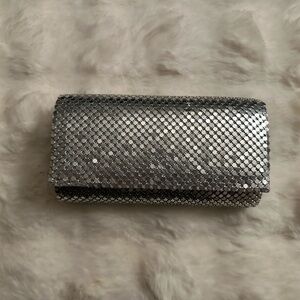 Silver Mesh Clutch